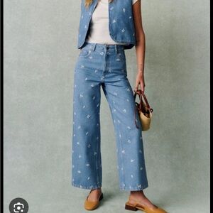 Sezane Le Crop wide leg jeans